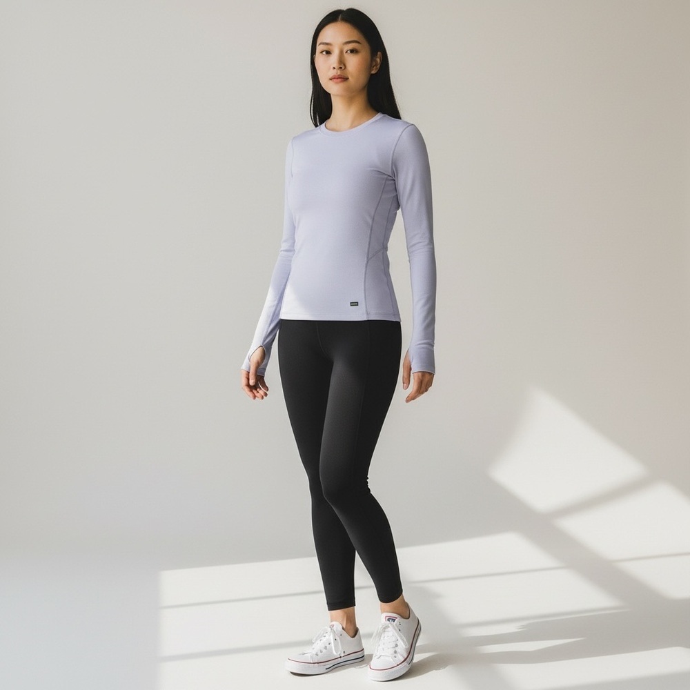 Backcountry Women’s Compression Layering Long Sleeve Top XL Lavender Zip Pocket